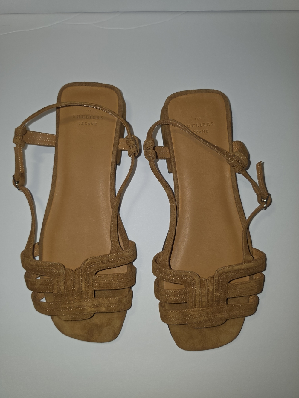 Sézane Josepha Caramel Suede Flat Sandals US 8 EU 39 - Picture 6 of 9